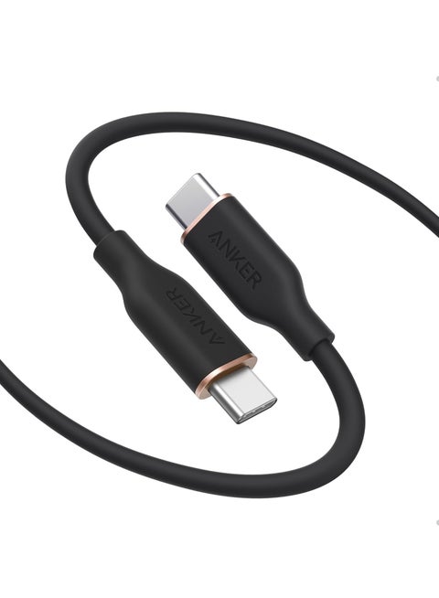 USB C Cable, 240W USB C to USB C Flow Cord, Type C Charger Fast Charging for iPhone 16 Series, MacBook Pro 2020, and More (USB 2.0, 3FT) - Black