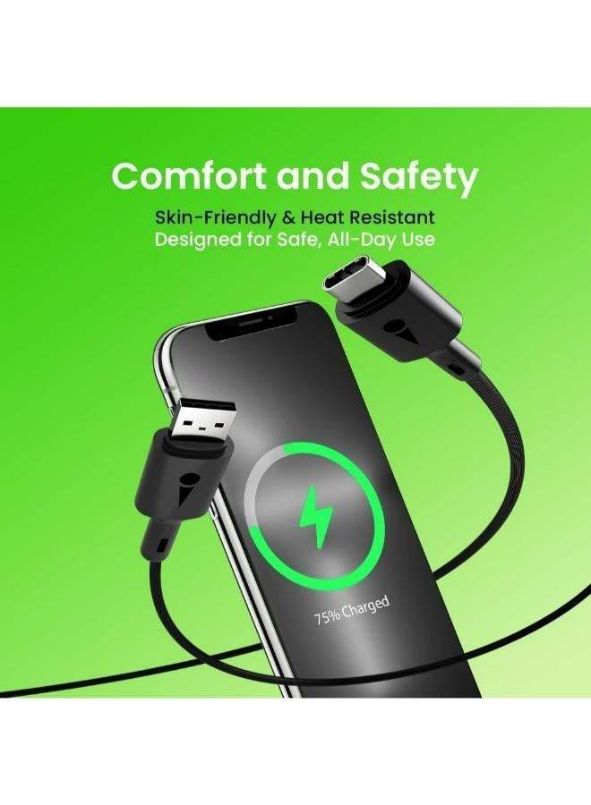 أورايمو Oraimo Reinforced Turbo USB Type C Fast Cable 1 meter black - Image 5