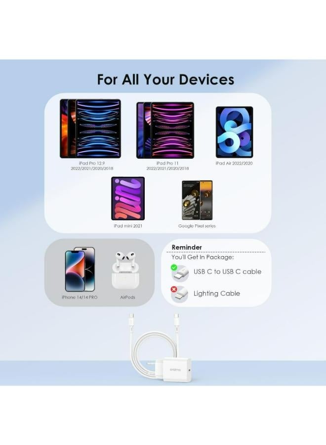 Oraimo OCW-E106S+CC54 20W Type C Plug Fast Charger Pd 3.0 Usb C Wall Adapter white - Image 4