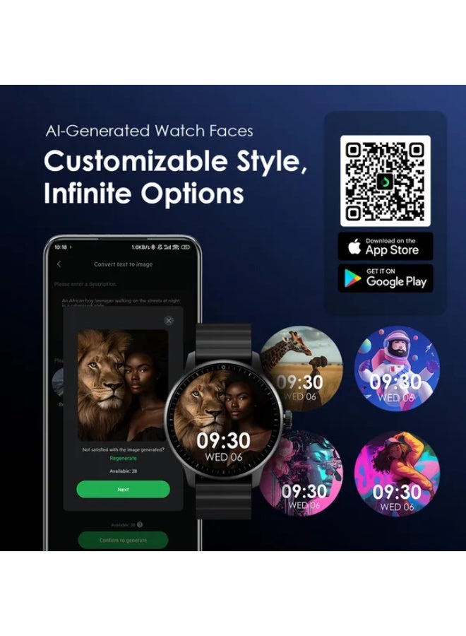 Oraimo Smartwatch 5R Pro 1.43" AMOLED 2.5D Floating Interface IP68 Black - Image 2