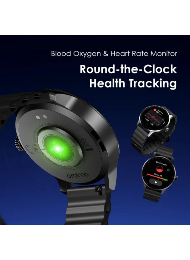 Oraimo Smartwatch 5R Pro 1.43" AMOLED 2.5D Floating Interface IP68 Black - Image 3