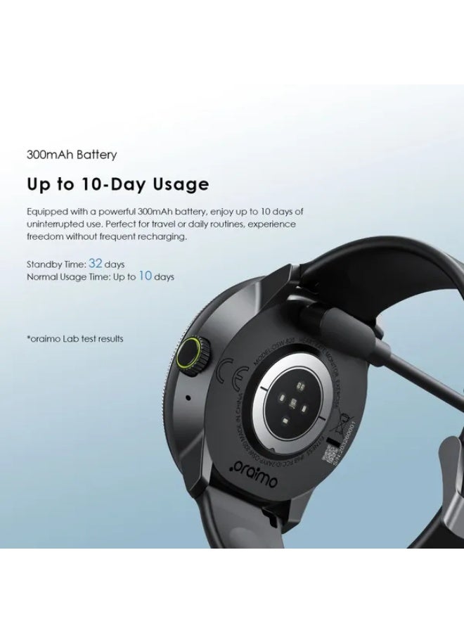 Oraimo Smartwatch 5R – 1.43" AMOLED Display, HD Bluetooth Calls, Health Tracking & IP68 Waterproof - Black - Image 3