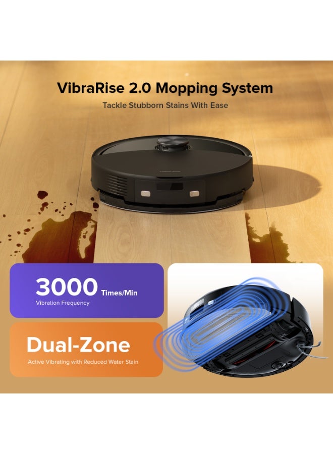 روبو روك Q10 VF (Upgraded from S8)Robot Vacuum and Mop Combo, 10,000 Pa HyperForce, Dual Anti-Tangle System, Auto Mop Lifting, JawScrapers Brush & High-Intensity Mop, Reactive Tech Obstacle Avoidance, PreciSense LiDAR 65 W Q10 VF Black - Image 4
