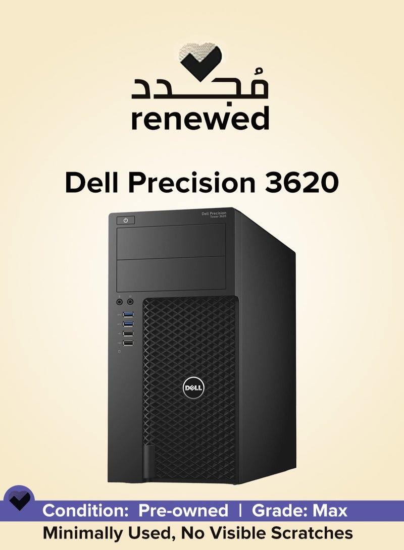 DELL Renewed - Precision 3620 Tower PC, Xeon Processor E3-1240 v5/16GB RAM/256GB SSD/ 2GB Nvidia Quadro P620 Graphics/Windows 10 Pro - Black  - Image 1