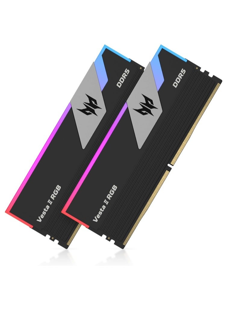 Acer Predator Vesta II DDR5 6000MHz 32GB (16GBx2) RGB RAM CL34 Intel XMP 3.0 & AMD EXPO Compatible Computer Memory PC5-48000 Black - BL.9BWWR.652 32 GB  - Image 1