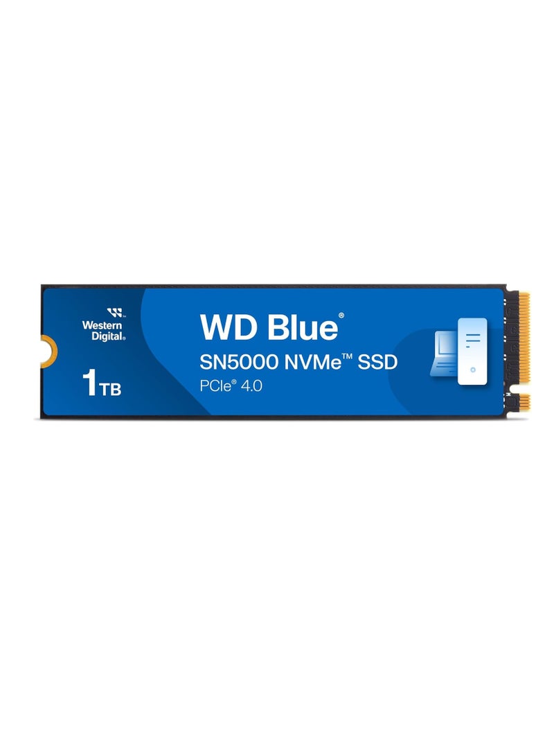 WD Western Digital 1TB WD Blue SN5000 NVMe SSD, PCIe Gen 4.0, up to 5,150 MB/s Read Speeds Internal Solid State Drive (SSD) WDS100T4B0E 1 TB