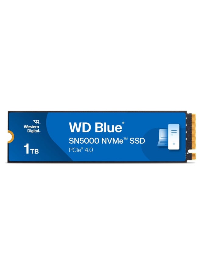 WD Western Digital 1TB WD Blue SN5000 NVMe SSD, PCIe Gen 4.0, up to 5,150 MB/s Read Speeds Internal Solid State Drive (SSD) WDS100T4B0E 1 TB