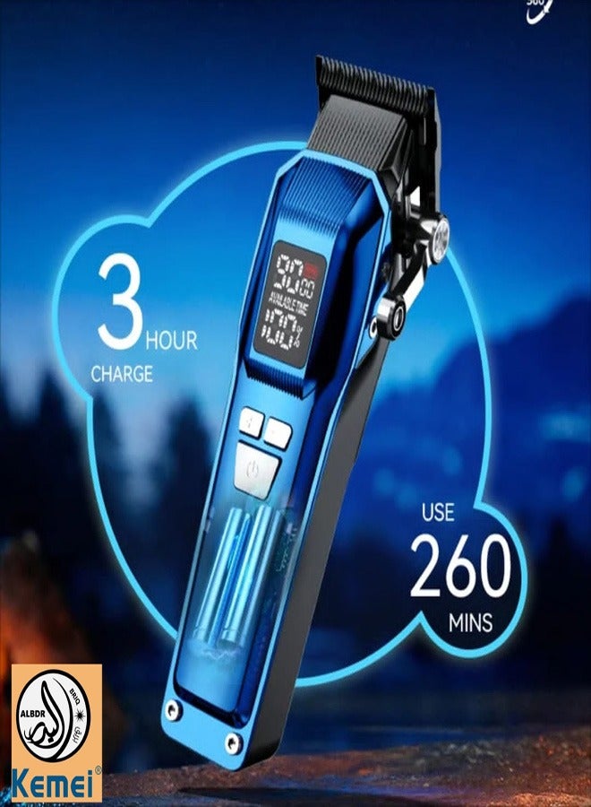 Kemei KM-2796 Professional Hair Clipper, 9000RPM Motor with Multiple Speeds, 4600mAh Ultra-Large Battery Capacity, Extra DLC Blade (Saudi Version) - Image 5