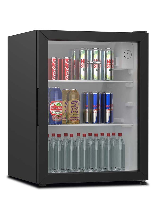 Krome Beverage Cooler, 90 L, Compact Design, Free Standing, Single Door, 2 Glass Shelves, Adjustable Feet, Mechanical Temperature Control, Environment-Friendly R600a 90 L 295 kW KR-BC90DM Black - Image 1