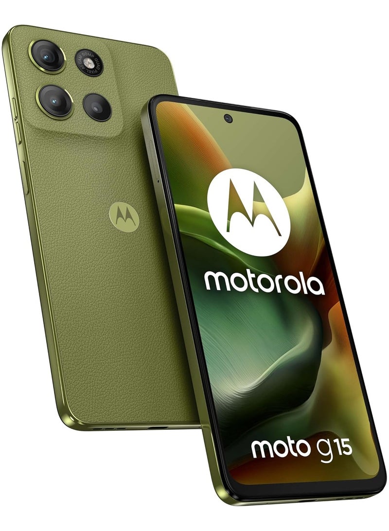 Motorola moto g15 4G Dual SIM 8GB RAM 256GB ROM Iguana Green- International Version - Image 1