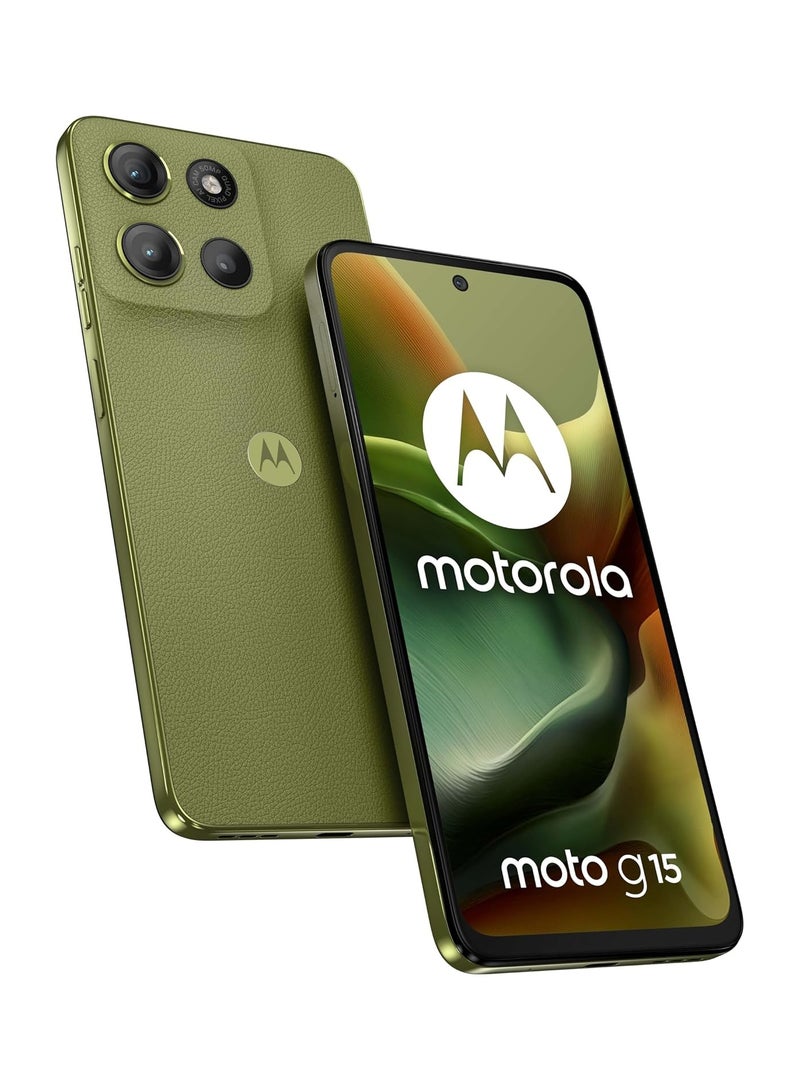 Motorola moto g15 4G Dual SIM 8GB RAM 128GB ROM Iguana Green- International Version  - Image 1