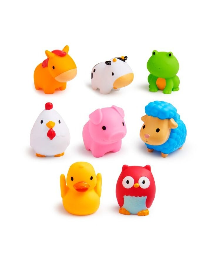Munchkin Floating Farm Animal Rubber Bath Toys 8 Pack Suitable From 9 Months And Above  - Image 1