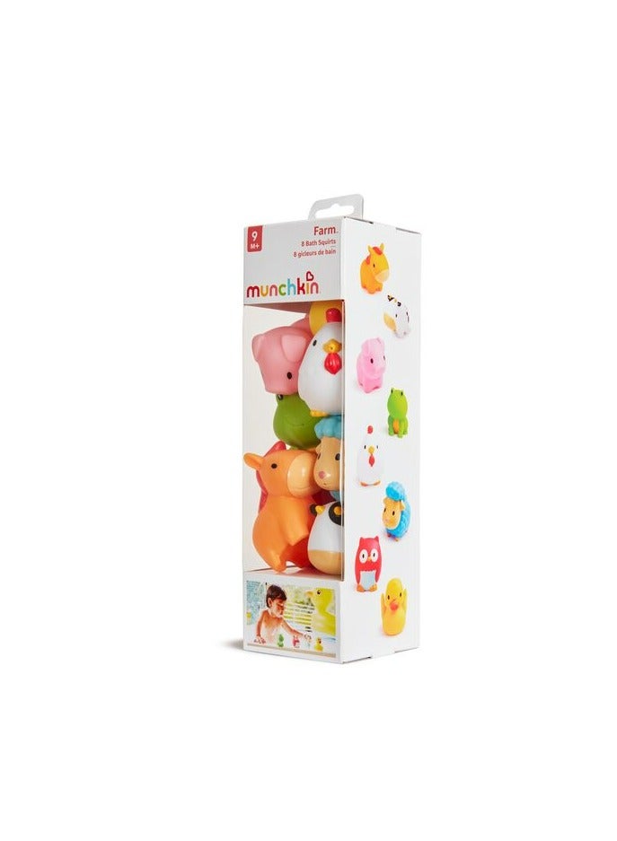 Munchkin Floating Farm Animal Rubber Bath Toys 8 Pack Suitable From 9 Months And Above  - Image 3