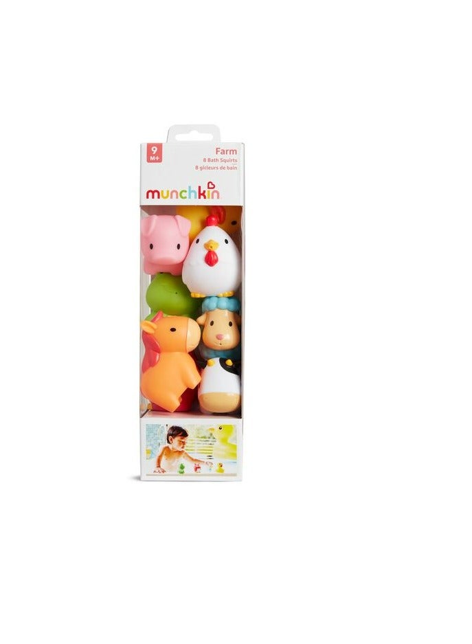 Munchkin Floating Farm Animal Rubber Bath Toys 8 Pack Suitable From 9 Months And Above  - Image 2