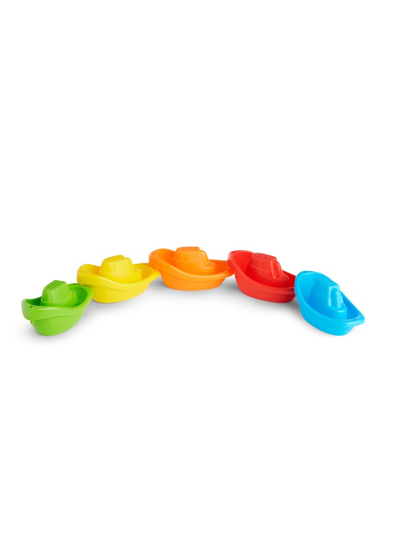 Munchkin 5-Pack Fleet of Colorful Bath Boats Fun And Educational Bath Toy Set  - Image 4