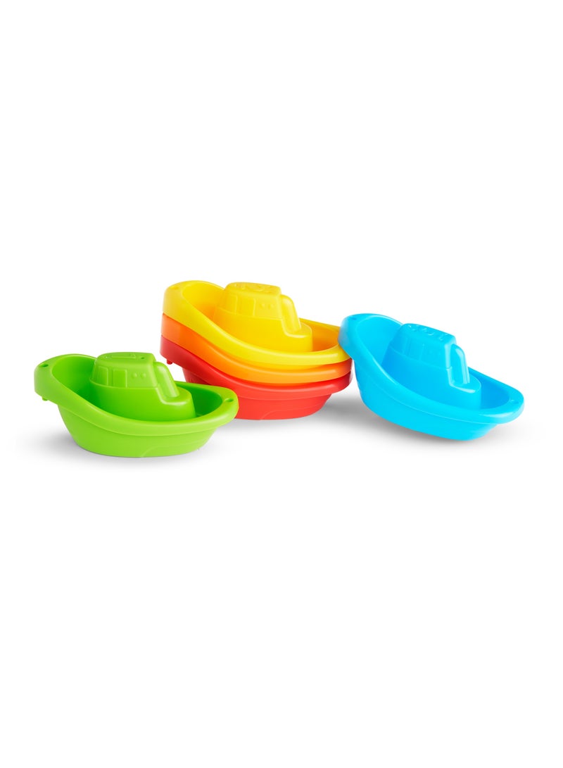 Munchkin 5-Pack Fleet of Colorful Bath Boats Fun And Educational Bath Toy Set  - Image 5