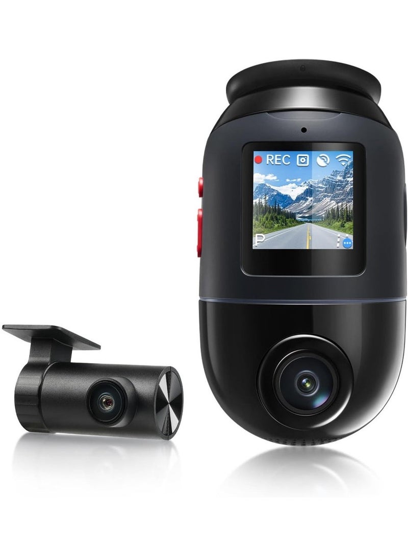 70 ماي Dash Cam 4K Omni,Front and Rear 4K+1080P Starvis 2,360°Degree Dash Cams for Cars with 24H Parking Mode,4K 60FPS,Voice Control,Night Vision,Motion Detection,GPS WiFi 6,APP Control,4G LTE Connectivity Compatible  - Image 1