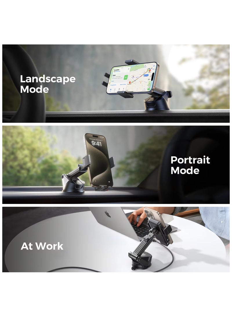 جوي روم حامل سيارة للشحن السريع اللاسلكي 15 واط مع قفل تلقائي وإفراج بلمسة واحدة - حامل هاتف على لوحة القيادة مع قبضة قوية على الطرق الوعرة والفرامل القاسية، متوافق مع MagSafe و Qi لأجهزة iPhone 16 15 14 13 12 وأجهزة Samsung - معتمد للسلامة - Image 5