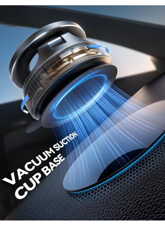 JOYROOM MagSafe Vacuum Suction Cup Mobile Phone Holder with Ultra-Strong Magnetic Grip, 360° Adjustable Metal Arm, Strong Hold on Bumpy Roads And Hard Brakes – for iPhone 16 15 14 13 12 And Android with MagSafe Ring, Dashboard/Windshield Universal Mounting - CE Certified Dark Grey - Image 2