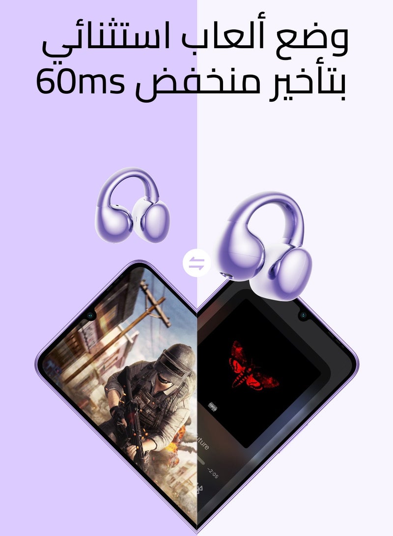 ITEL Open-Ear Listening,Wireless Earphones, BudsFit 5  Earbuds, Bluetooth 5.4 ,IP54 Waterproof, Long Battery Life, iOS And Android  - Starry Purple  - Image 4