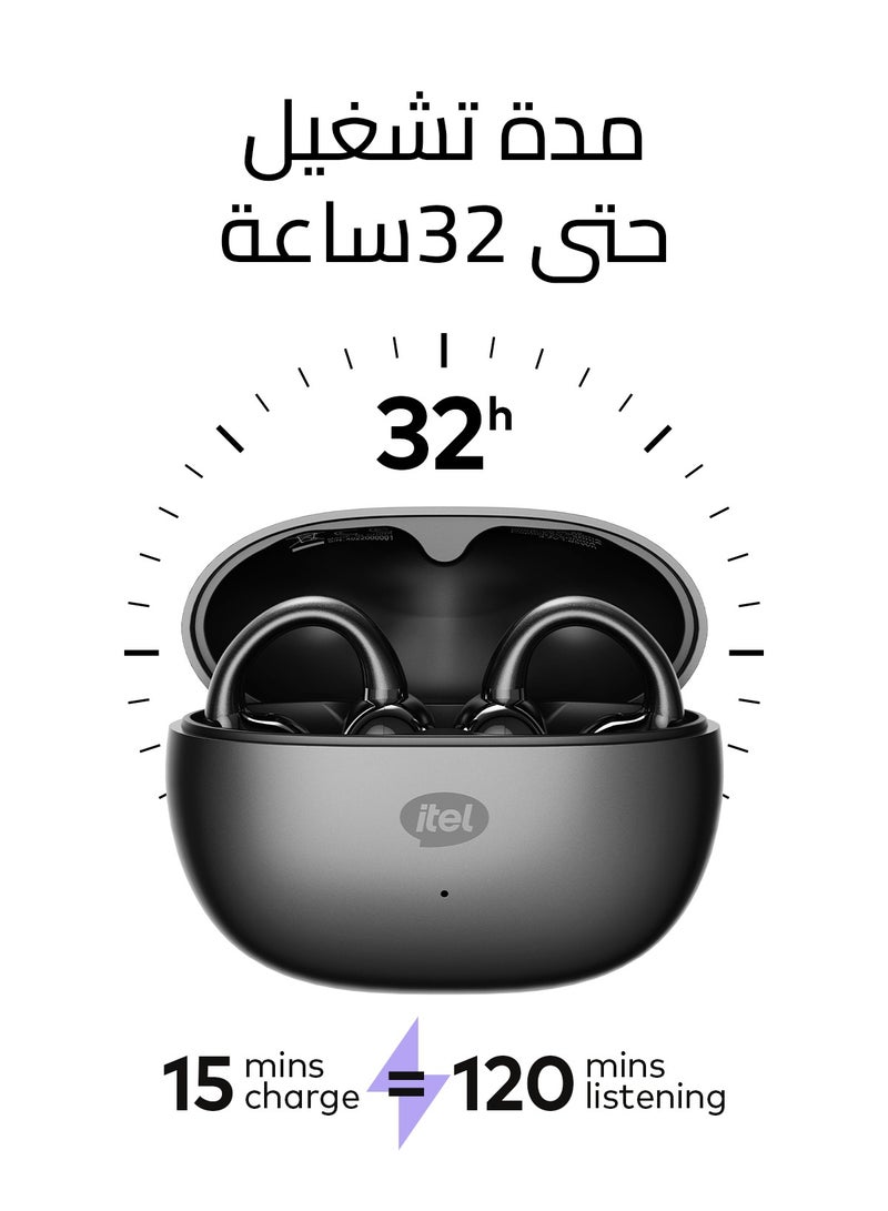 إيتيل سماعات أذن مفتوحة، سماعات لاسلكية، بودز فيت 5، سماعات بلوتوث 5.4، مقاومة للماء IP54، عمر بطارية طويل، متوافقة مع iOS وأندرويد - - Image 2