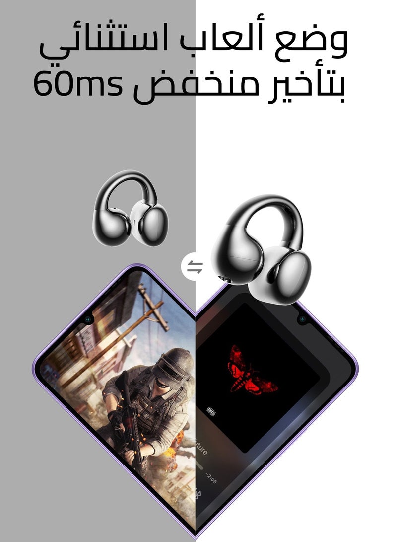 إيتيل سماعات أذن مفتوحة، سماعات لاسلكية، بودز فيت 5، سماعات بلوتوث 5.4، مقاومة للماء IP54، عمر بطارية طويل، متوافقة مع iOS وأندرويد - - Image 4