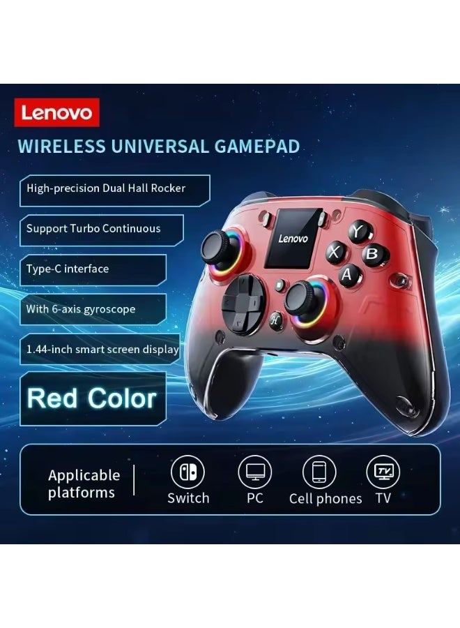 Lenovo X01 GamePad Support Wireless Bluetooth/2.4G Receiver Connection Adaptation PC/ Switch/PS4 Display Screen Game Controller, Red - Image 2