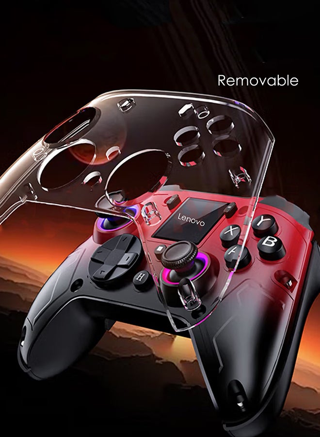 لينوفو وحدة تحكم ألعاب X01 تدعم اتصال لاسلكي بتقنية البلوتوث/مستقبل 2.4 جيجاهرتز، متوافقة مع أجهزة الكمبيوتر/سويتش/بلاي ستيشن 4، شاشة عرض، لون أحمر - Image 5