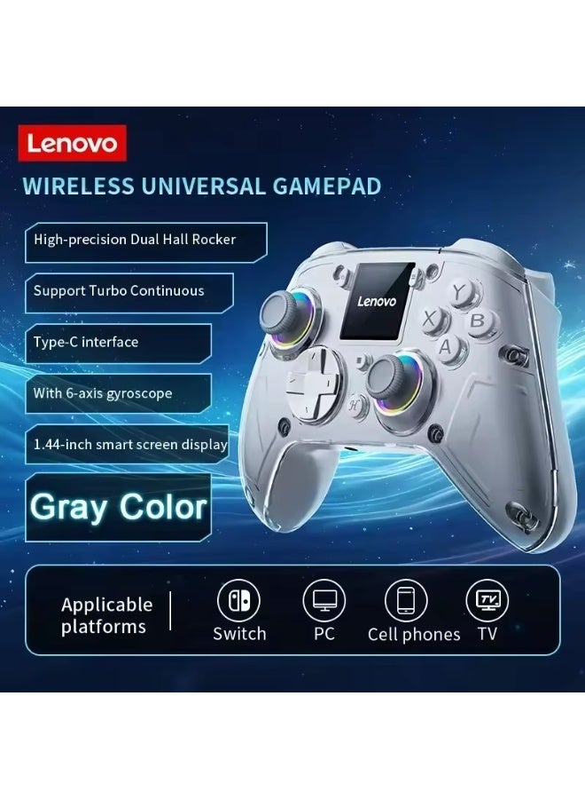 Lenovo X01 GamePad Support Wireless Bluetooth/2.4G Receiver Connection Adaptation PC/ Switch/PS4 Display Screen Game Controller, Grey  - Image 2