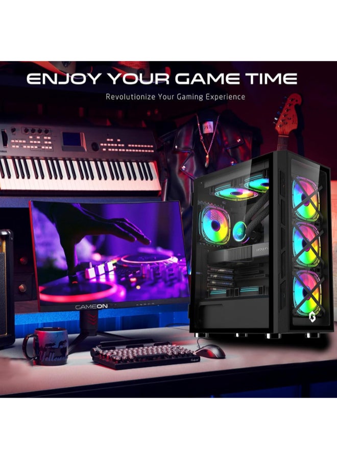 GameOn Gaming PC with Intel i5 12400F Processor/16GB RAM/1TB SSD/Nvidia GeForce RTX 3050 Graphics/ Black  - Image 3