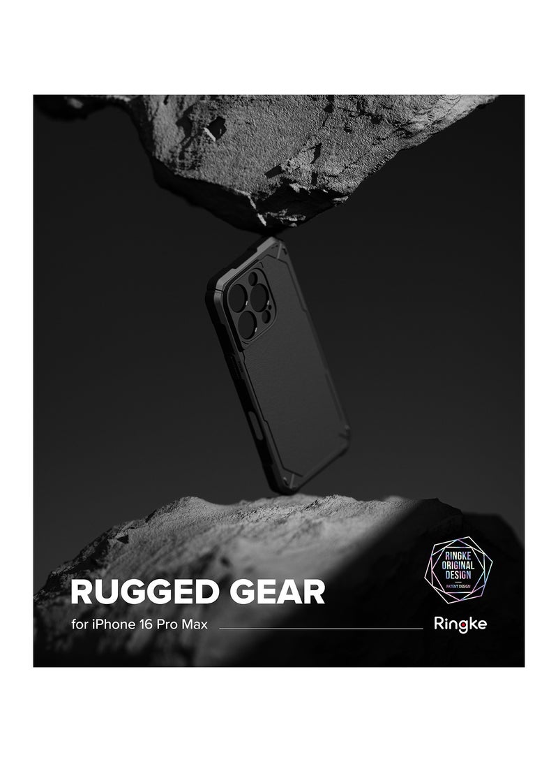 Ringke Rugged Gear [Oil & Dirt Resistant] Compatible with iPhone 16 Pro Max Case, Prevents Oily Smudges Non-Slip Enhanced Grip Protective Cover Precise Cutouts for Camera BLACK - Image 2