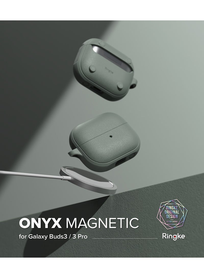 Ringke Onyx Magnetic [Compatible with MagSafe] Designed for Samsung Galaxy Buds 3 Pro Case and Galaxy Buds 3 Case, Prevents Oily Smudges Feels Good in The Hand Non-Slip Cover Sage Green - Image 2