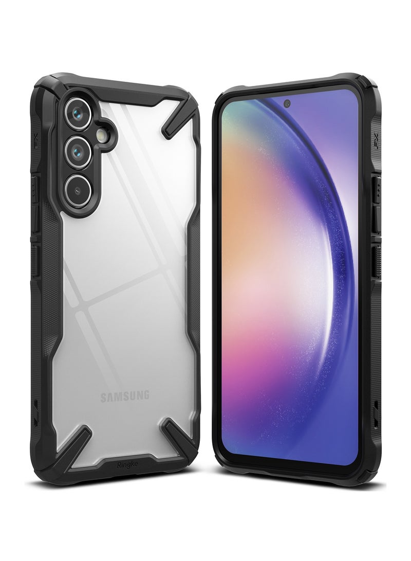 Ringke Fusion-X [Anti-Scratch Dual Coating] Compatible with Samsung Galaxy A54 5G Case, Augmented Bumper Clear Hard Back Shockproof Advanced Protective Cover Designed for Samsung A54 5G Case BLACK - Image 1