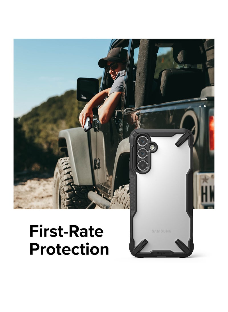 Ringke Fusion-X [Anti-Scratch Dual Coating] Compatible with Samsung Galaxy A54 5G Case, Augmented Bumper Clear Hard Back Shockproof Advanced Protective Cover Designed for Samsung A54 5G Case BLACK - Image 3