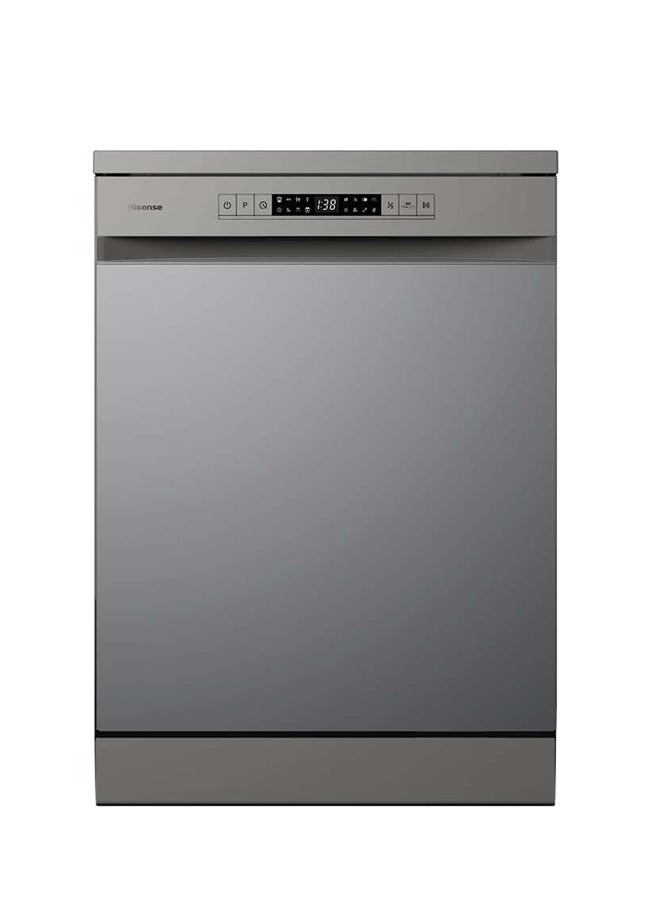 هايسنس Dishwasher 12 Place Setting 6 Programs 2 Racks Silver HS622E90SSA silver  - Image 1