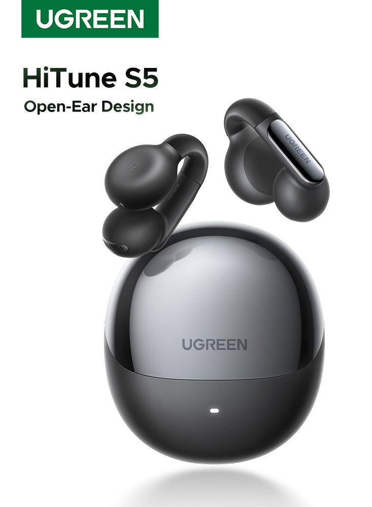 Ugreen HiTune S5 Bluetooth Headphones Wireless, Open-Ear Earphones Noise Cancelling Earbuds Bluetooth 5.4 Clear Calls Ultra-Comfort Headphone with Ear Hooks Dual-Device Connections IPX5 Resistant black  - Image 1