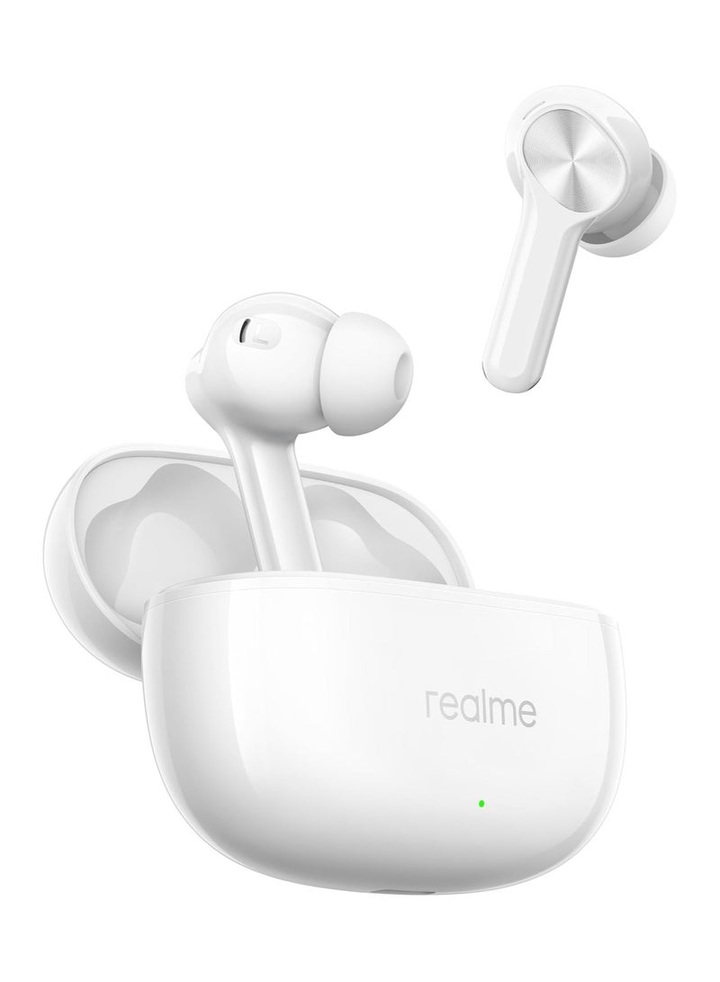 Buds T200x TWS Earbuds with Mic  12.4mm Bass Drivers , 25dB ANC - Moonlight White Moonlight White