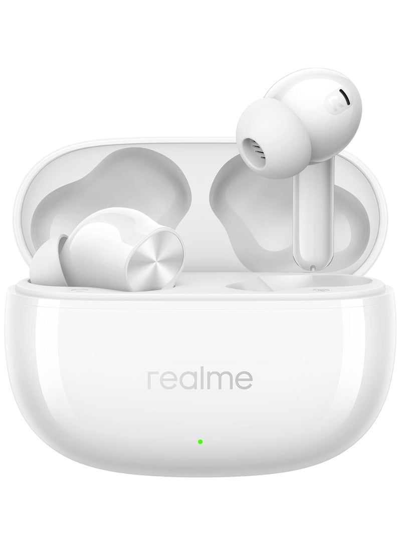 Buds T200x TWS Earbuds with Mic  12.4mm Bass Drivers , 25dB ANC - Moonlight White Moonlight White