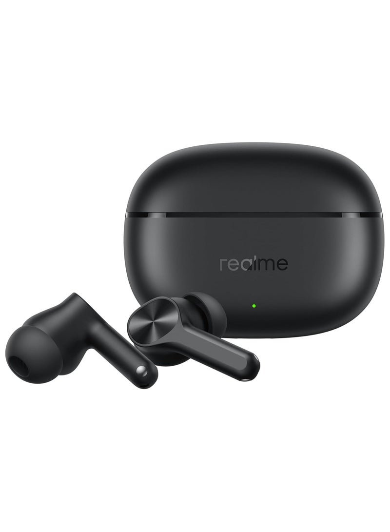 ريل مي Buds T200x TWS Earbuds with Mic 12.4mm Bass Drivers, 25dB ANC Pure Black - Image 1