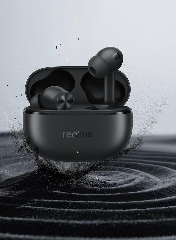 ريل مي Buds T200x TWS Earbuds with Mic 12.4mm Bass Drivers, 25dB ANC Pure Black - Image 2