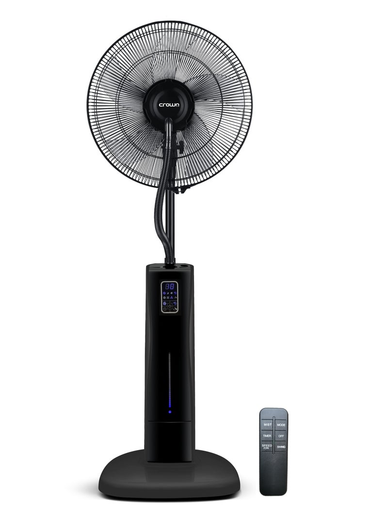 Crownline 16-Inch Mist Fan, Touch Panel With Remote Control, 12-Hour Timer, 2L Water Tank 2 L 75 W MF-425 Black - Image 1
