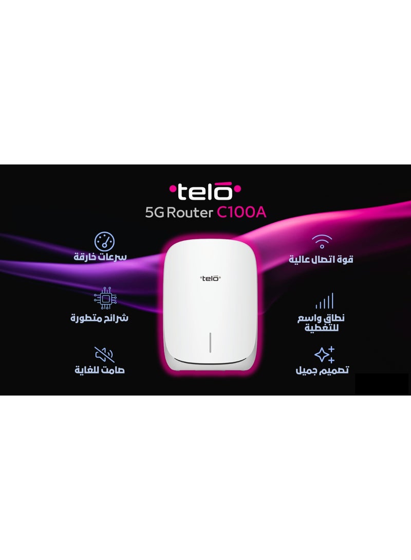تيلو 5G C100A Router MediaTek T750 Chipset, 4.7 Gbps Download Speed for 5, Wi-Fi 6 White  - Image 3