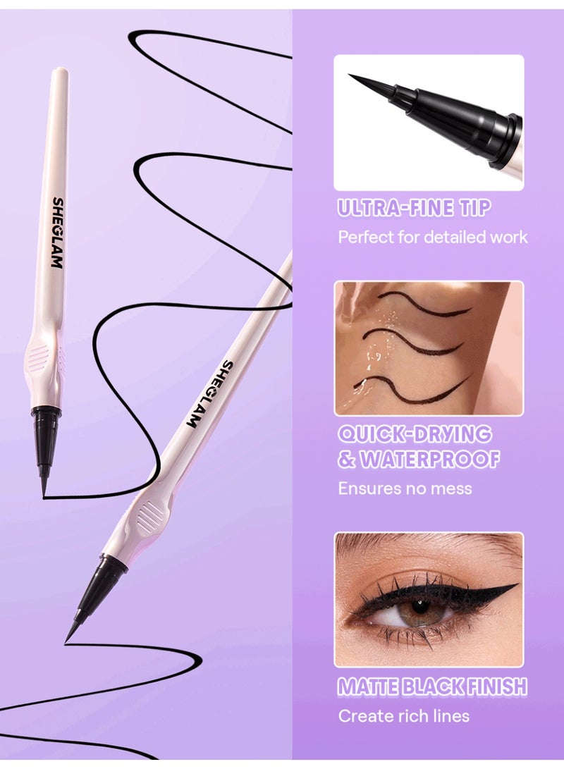 SHEGLAM Glide Control Liquid Eyeliner - Matte black - Image 4