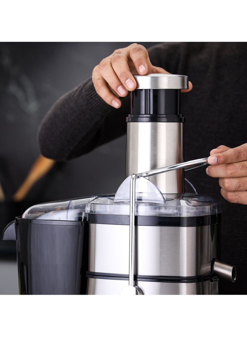 جيباس Digital Juice Extractor 1.0 L Juice Jug | 2.0 Pomace Container, 800 W Powerful Copper Motor with 5 Speed Setting | Touch Control, Stainless Steel Housing, Pusher, Filter and Blade, Perfect for Extracting Juices from Fruits and Vegetables| GJE46023 1 L 800 W GJE46023 Silver & Black  - Image 4