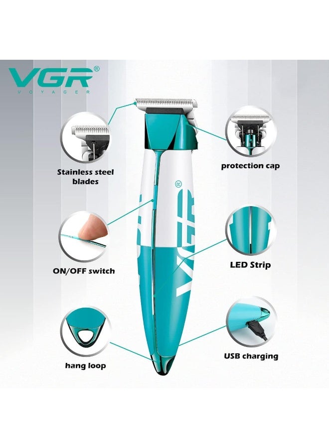 VGR V-958 Professional Corded And Cordless Hair Trimmer | Runtime 180 min | Blue And White - Image 2