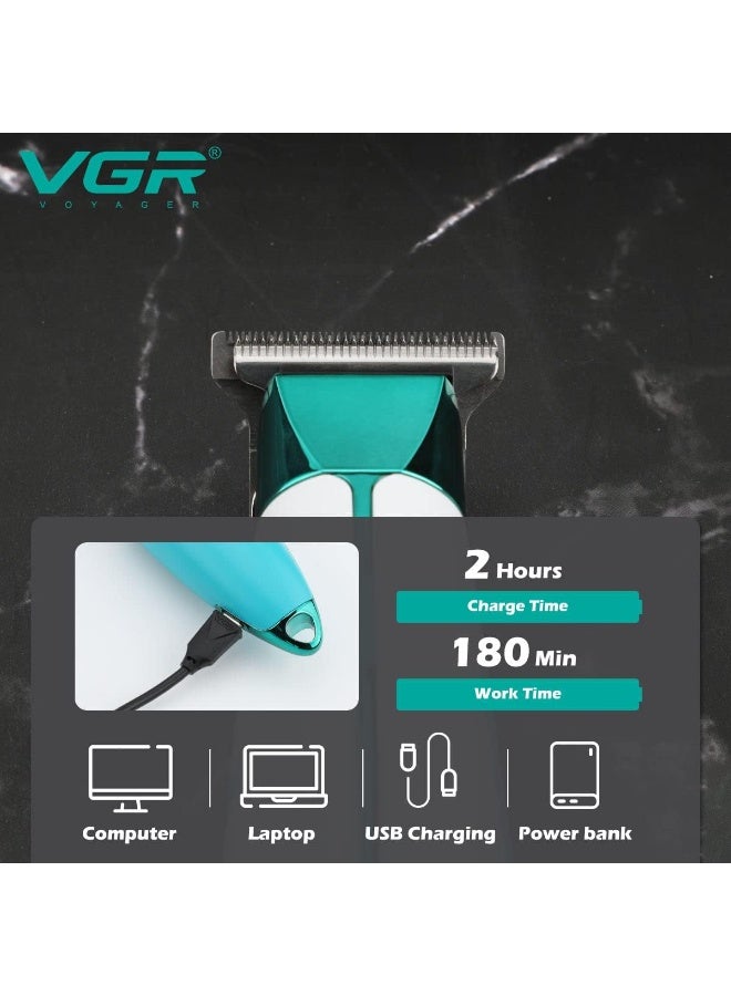 VGR V-958 Professional Corded And Cordless Hair Trimmer | Runtime 180 min | Blue And White - Image 4