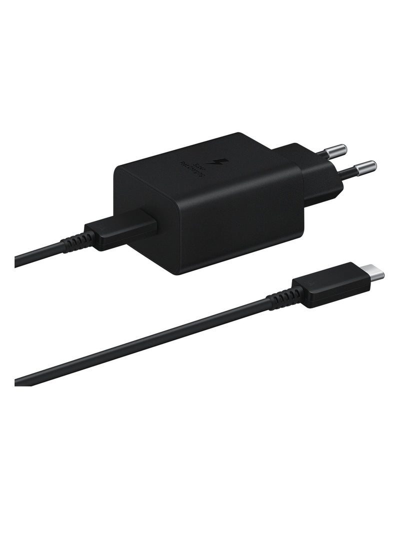Original 45W PD Power Adapter With Compact Design/USB-C Port/USB Type-C to C Cable (5A/1.8m) Super Fast Charging - Black