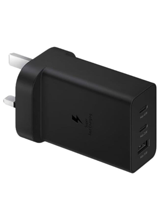 سامسونج محول طاقة 65 واط PD ثلاثي 2 x USB C و 1 x USB A قابس المملكة المتحدة - EP-T6530NBEGGB - Image 1