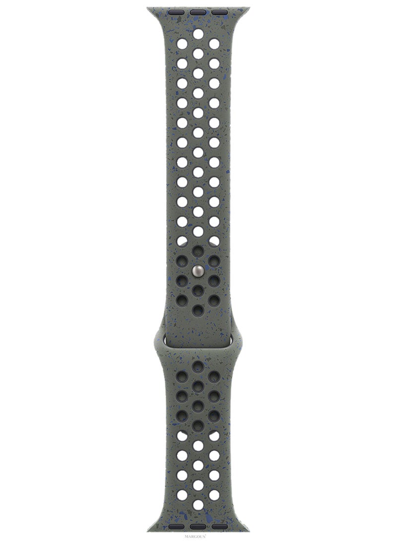MARGOUN Silicone Sport Strap For iWatch Series Ultra 2/Ultra 10 9 8 7 SE 6 5 4 3 2 1 Watch Band 49mm, 46mm, 45mm, 44mm, 42mm Series 3 Replacement Band With Colored Particles Dark Olive Green  - Image 2