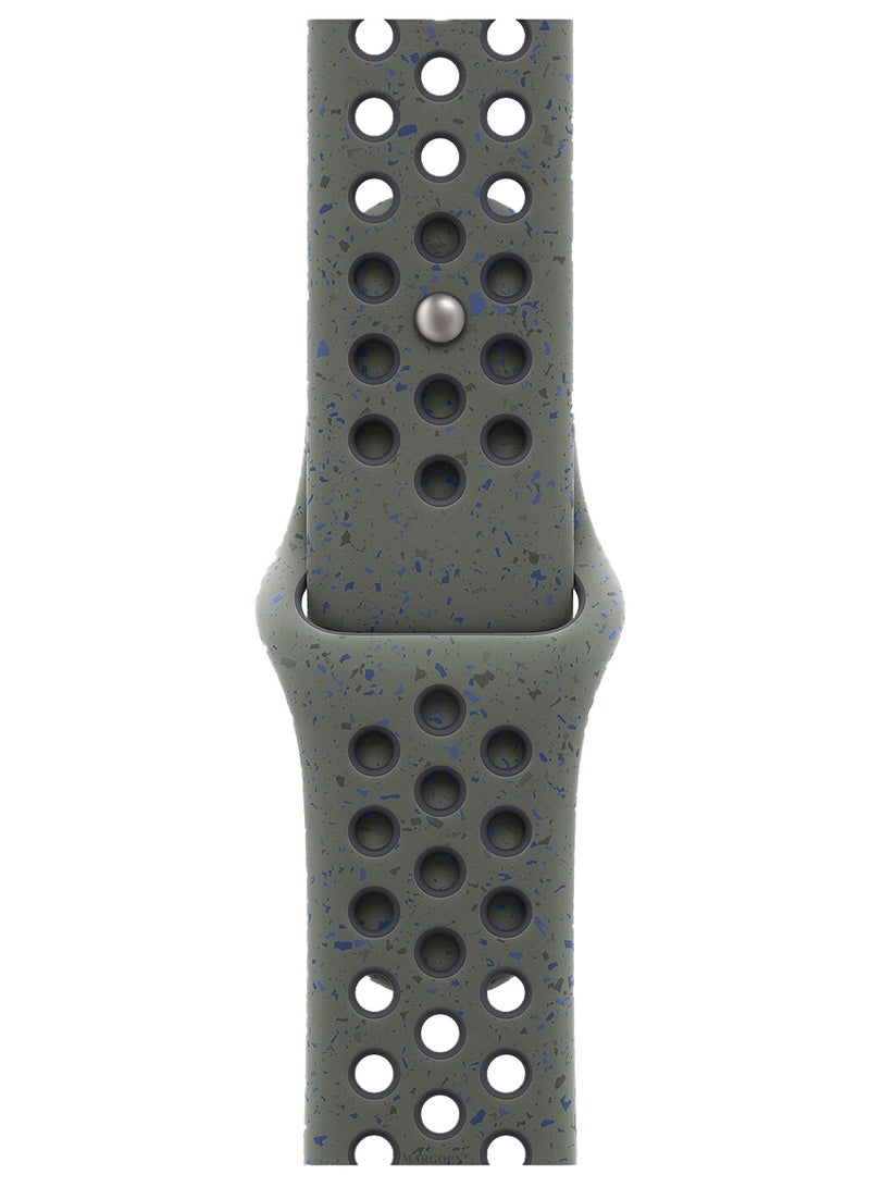 MARGOUN Silicone Sport Strap For iWatch Series Ultra 2/Ultra 10 9 8 7 SE 6 5 4 3 2 1 Watch Band 49mm, 46mm, 45mm, 44mm, 42mm Series 3 Replacement Band With Colored Particles Dark Olive Green  - Image 3